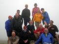 The group accompanying Iris Moffatt on her compleation of the Munros on Aonach Mor in July 2008